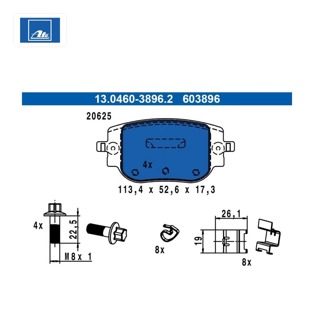 Kit de plaquettes de frein, frein à disque - image 1