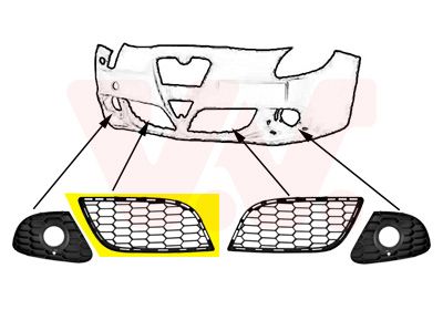 Grille de ventilation, pare-chocs VAN WEZEL