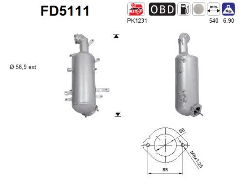 Filtre à particules / à suie, échappement - image 1