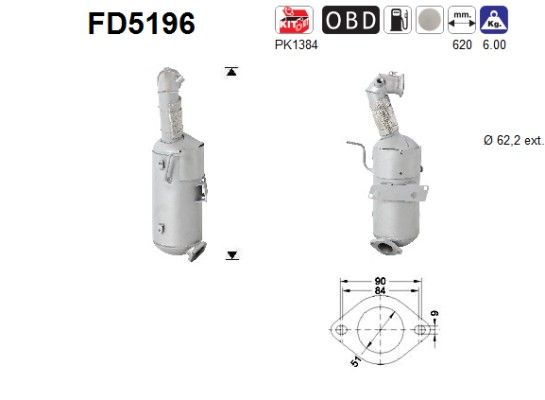 Filtre à particules / à suie, échappement - image 1