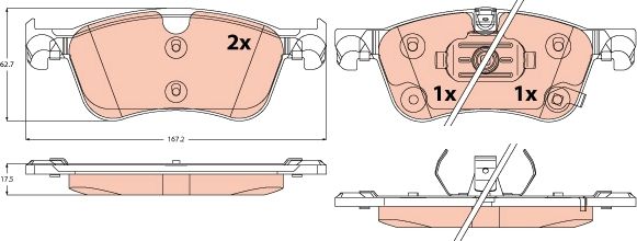 Kit de plaquettes de frein, frein à disque TRW